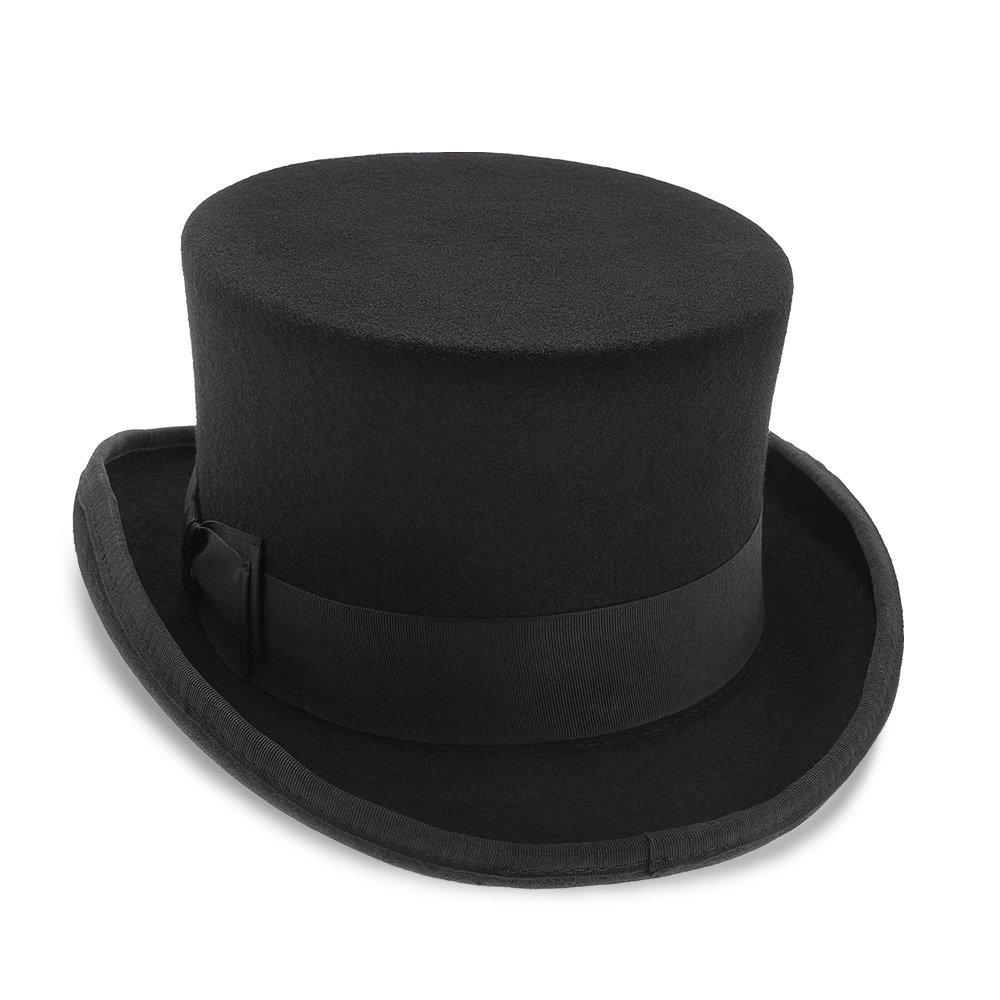 Deadman - Walrus Hats Wool Felt 4.5 in. Height Low Crown Top Hat - H7019