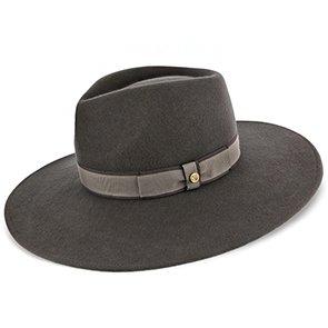 WIlFRED 100% Wool Rancher Hat Gray Wide Brim Western Fedora Size M/L Made in USA Taupe Wool Felt Rancher Hat - Billie main image 3